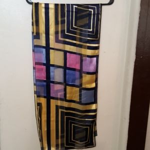 Korean colorful geometric scarf
